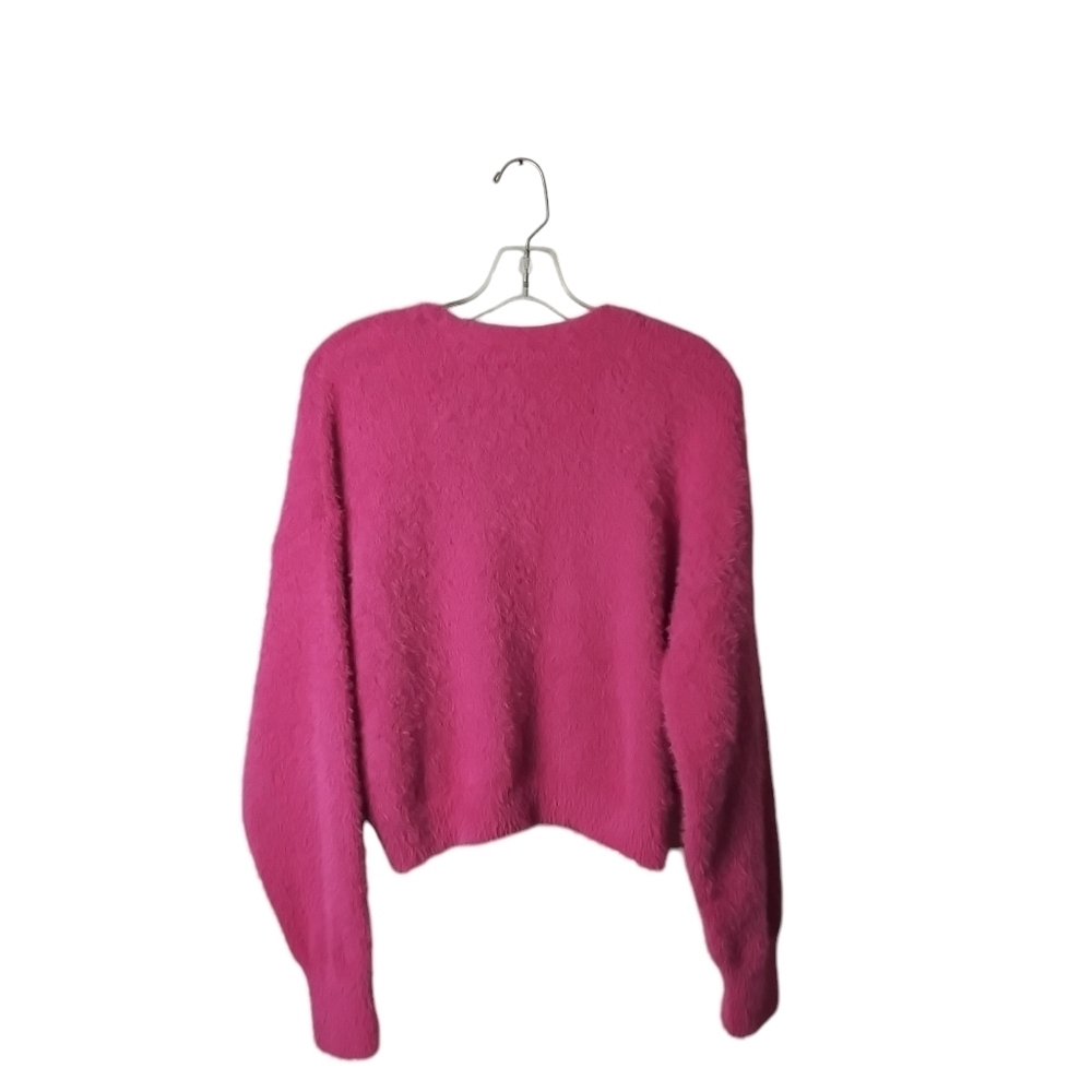 Almost Famous Women's Pink V-Neck Botton Fuzzy Long Sleeve Cardigan Sweater XL - Picture 2 of 7